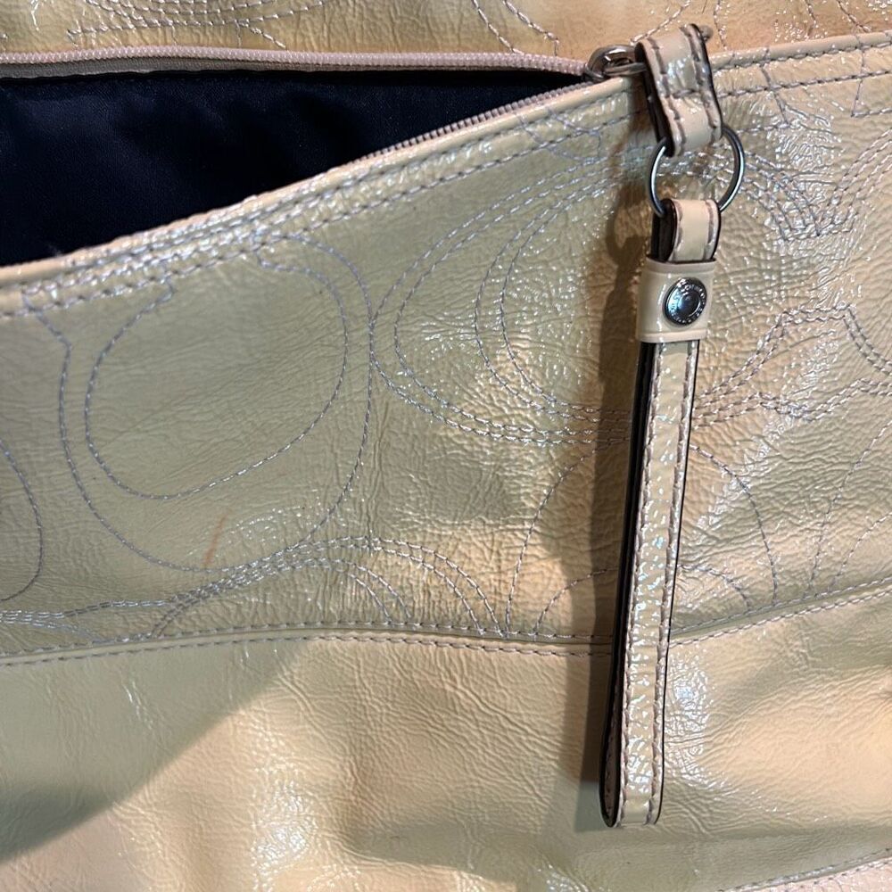 COACH Yellow Patent Diaper Bag - Picture 9 of 17