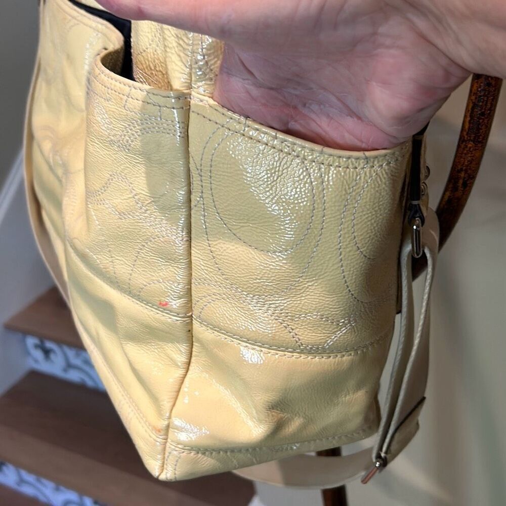 COACH Yellow Patent Diaper Bag - Picture 10 of 17