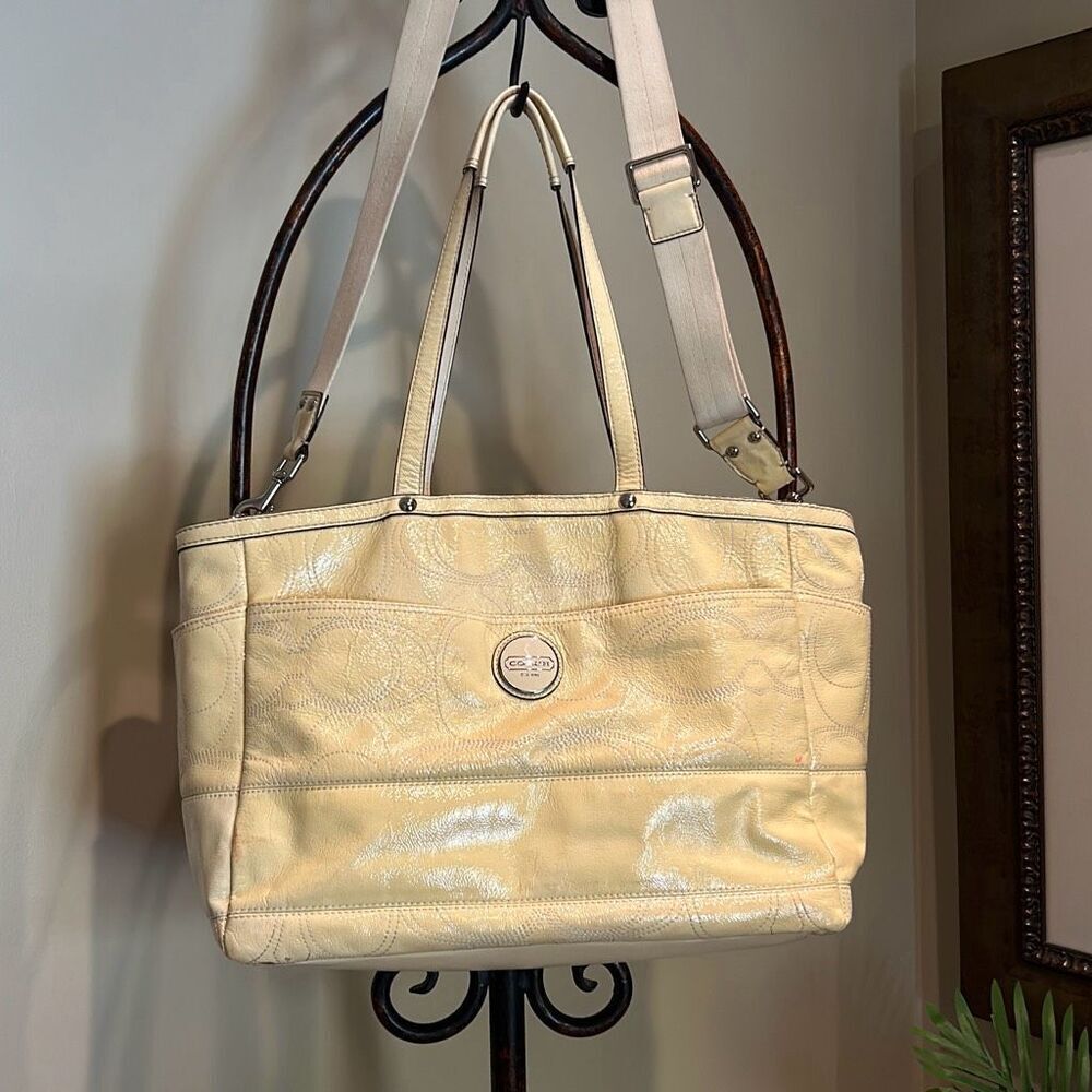 COACH Yellow Patent Diaper Bag