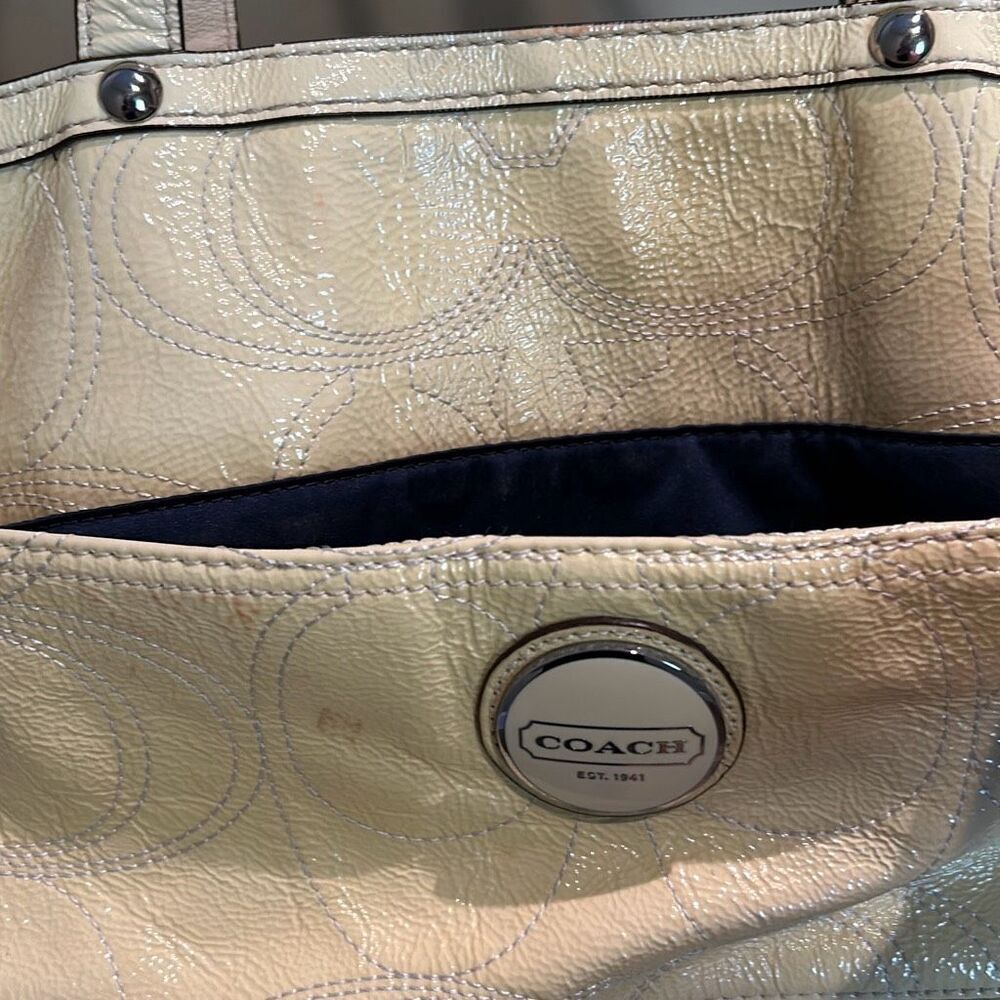 COACH Yellow Patent Diaper Bag - Picture 6 of 17