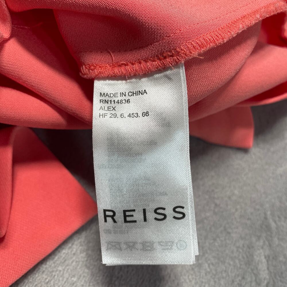 Reiss Alex Dress Womens 8 Pink Twist Front Sheath Cocktail Party Wedding Classic - Picture 4 of 13