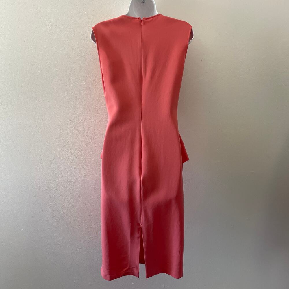 Reiss Alex Dress Womens 8 Pink Twist Front Sheath Cocktail Party Wedding Classic - Picture 2 of 13