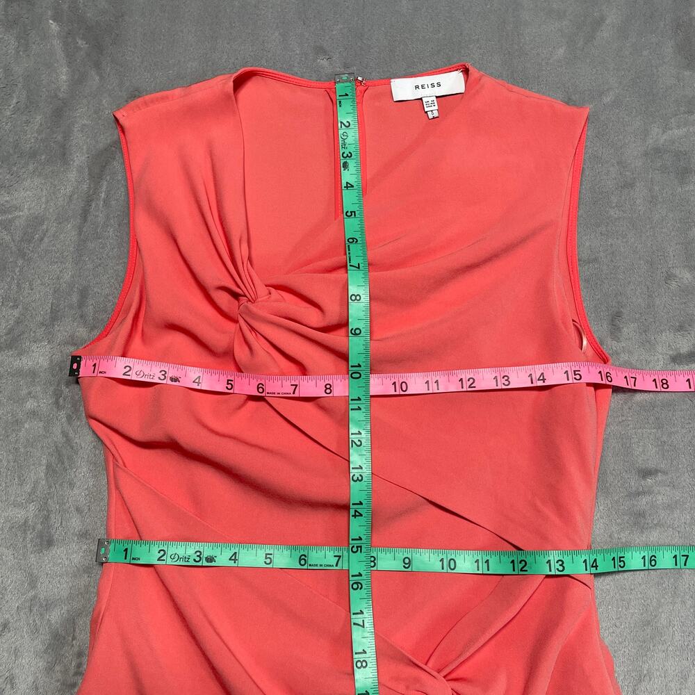 Reiss Alex Dress Womens 8 Pink Twist Front Sheath Cocktail Party Wedding Classic - Picture 8 of 13