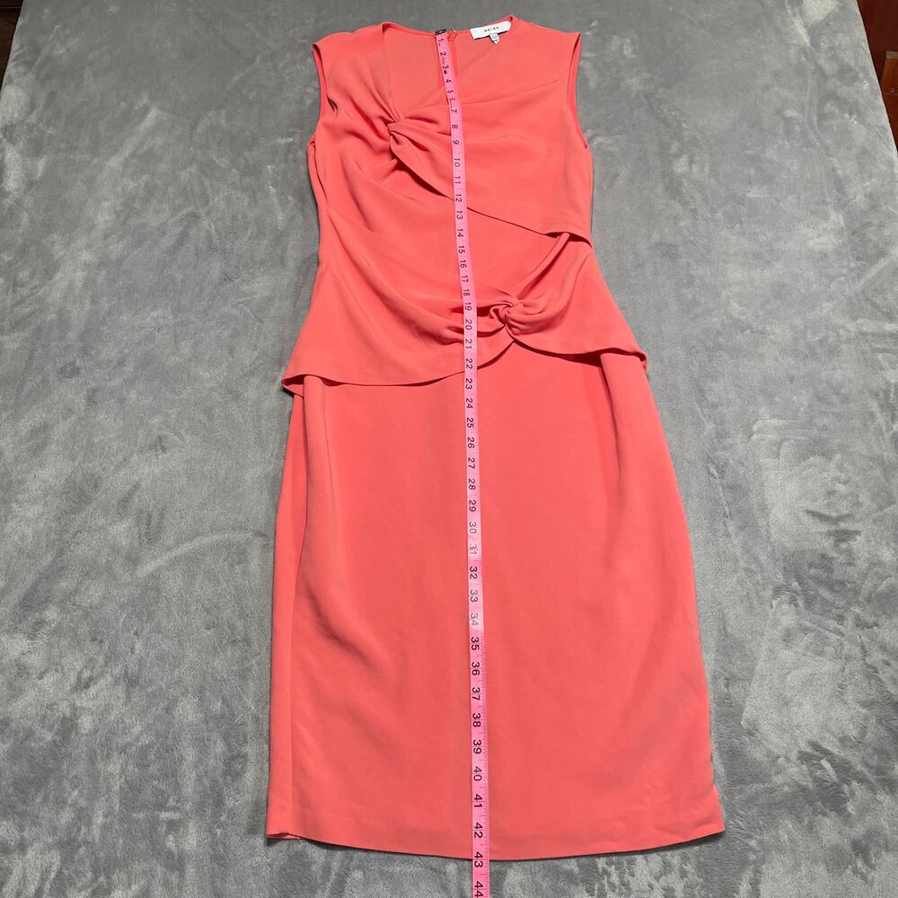 Reiss Alex Dress Womens 8 Pink Twist Front Sheath Cocktail Party Wedding Classic - Picture 10 of 13