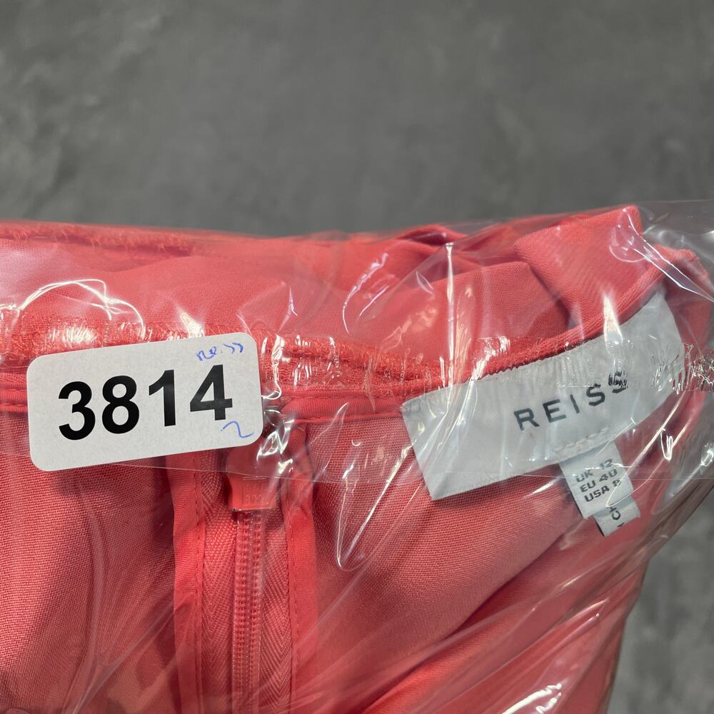 Reiss Alex Dress Womens 8 Pink Twist Front Sheath Cocktail Party Wedding Classic - Picture 12 of 13
