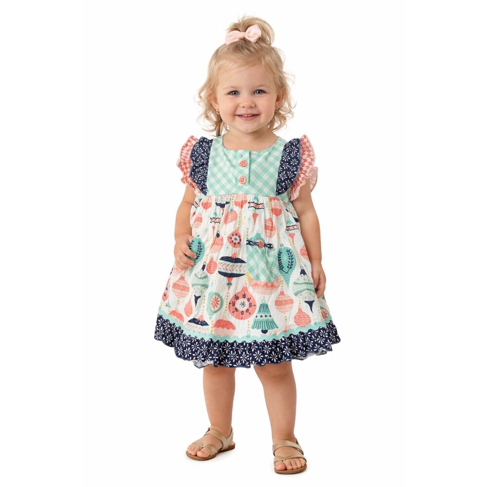 Serendipity Shrimp and Grits Christmas Twirl Dress Toddler Girl Small 4T-5T