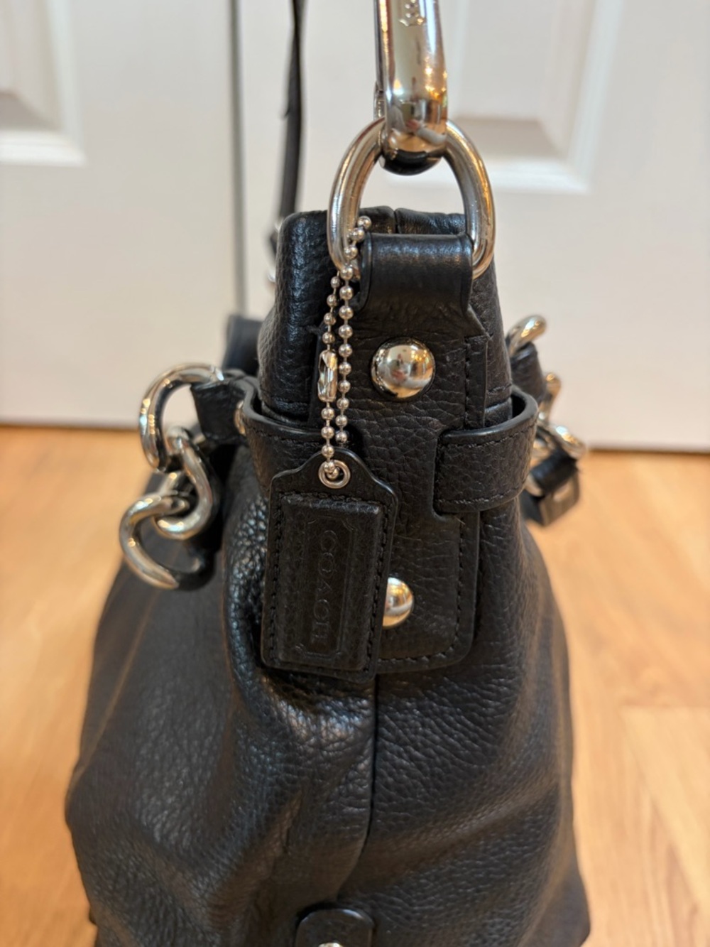 Coach Black Pebbled Leather Brooke Convertible Duffle Bag - Picture 9 of 16