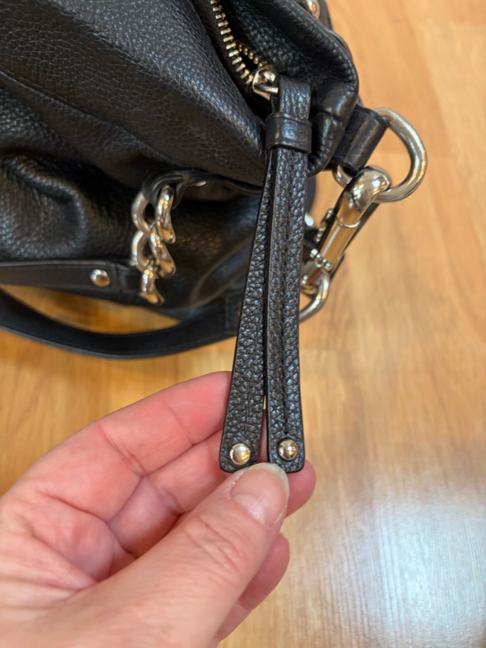 Coach Black Pebbled Leather Brooke Convertible Duffle Bag - Picture 14 of 16