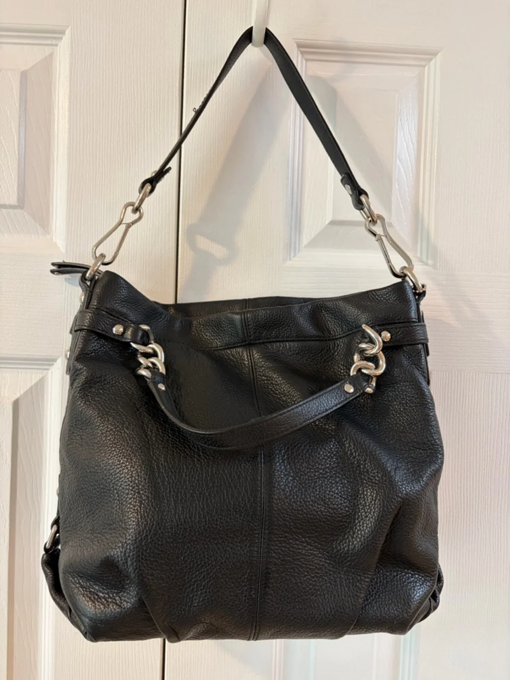 Coach Black Pebbled Leather Brooke Convertible Duffle Bag - Picture 1 of 16
