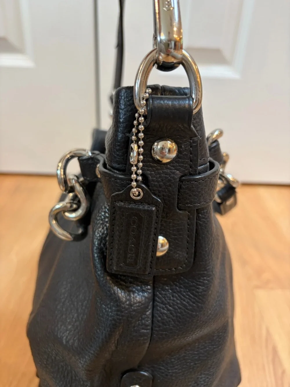 Coach Black Pebbled Leather Brooke Convertible Duffle Bag - Picture 9 of 16