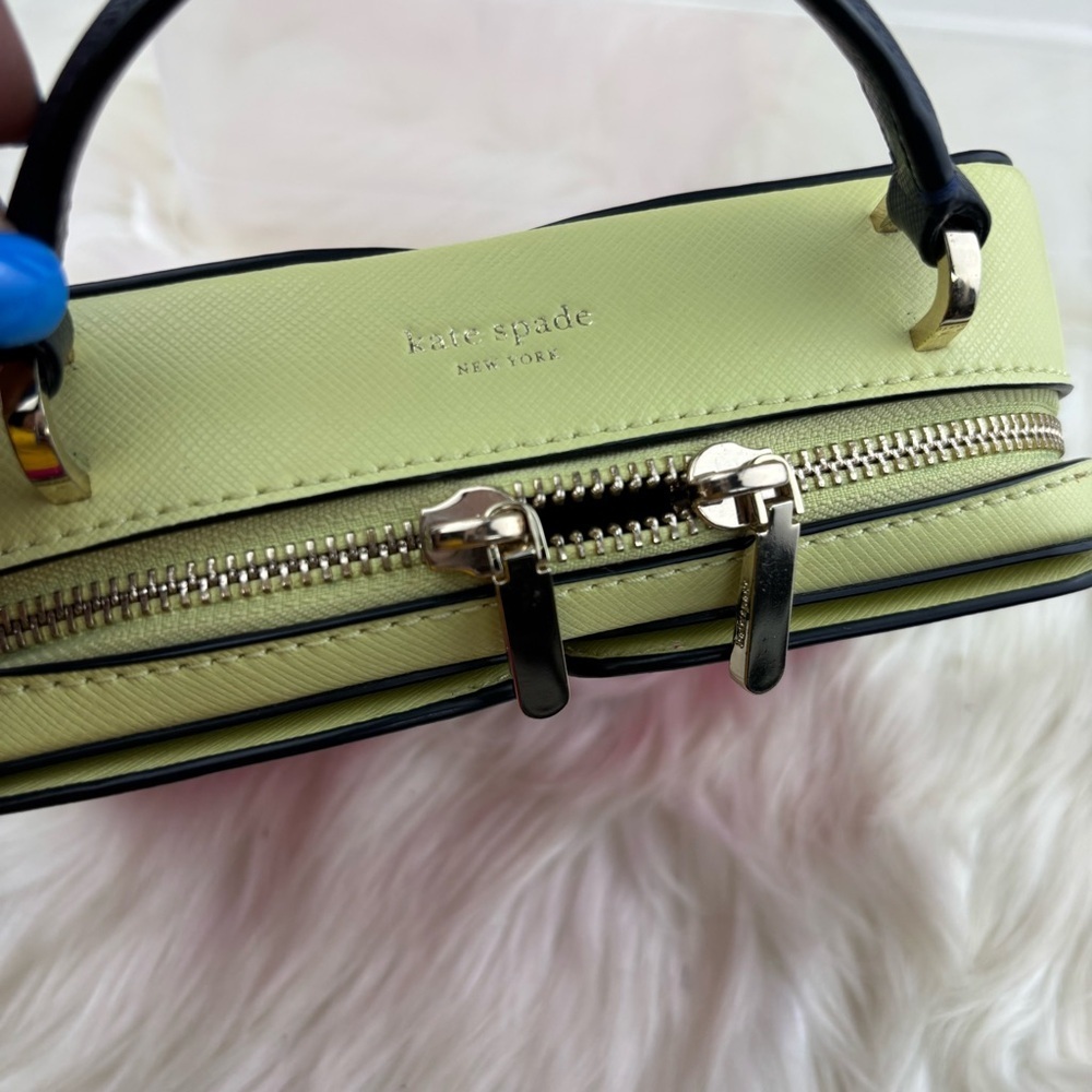 Kate Spade Vanity Mini Top Handle Bag Pink and Black - Picture 3 of 10