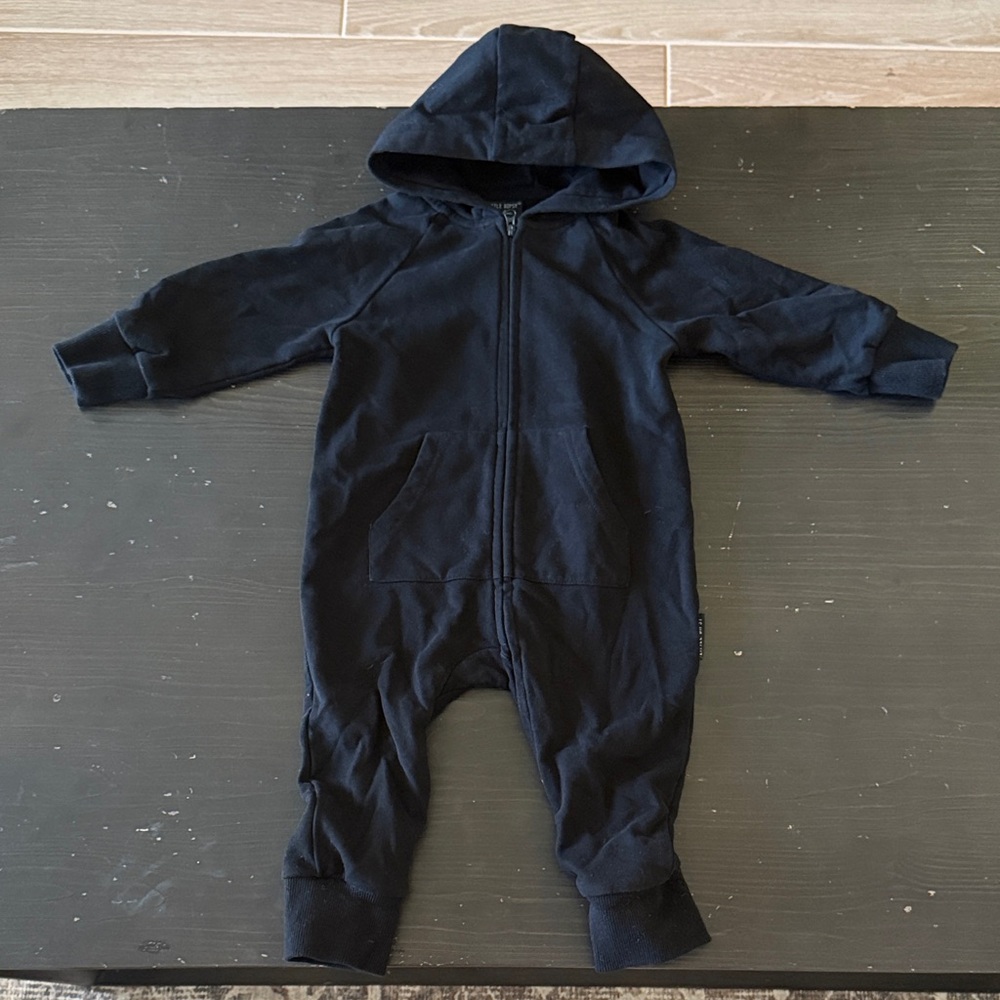 Little Bipsy Black Hooded Kids onesie