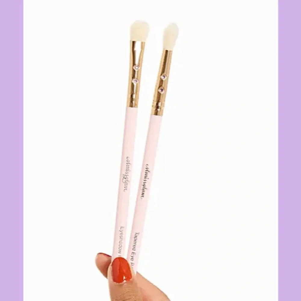 NEW SLMISSGLAM Pink Eye Brush Duo - Picture 2 of 6