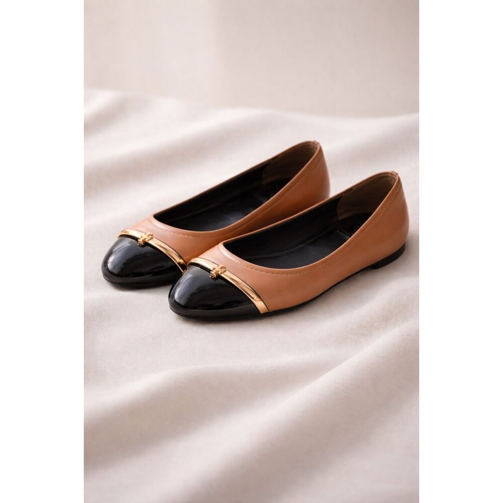 Tory Burch Pacey cap-toe ballet flats, Sz 9, $275