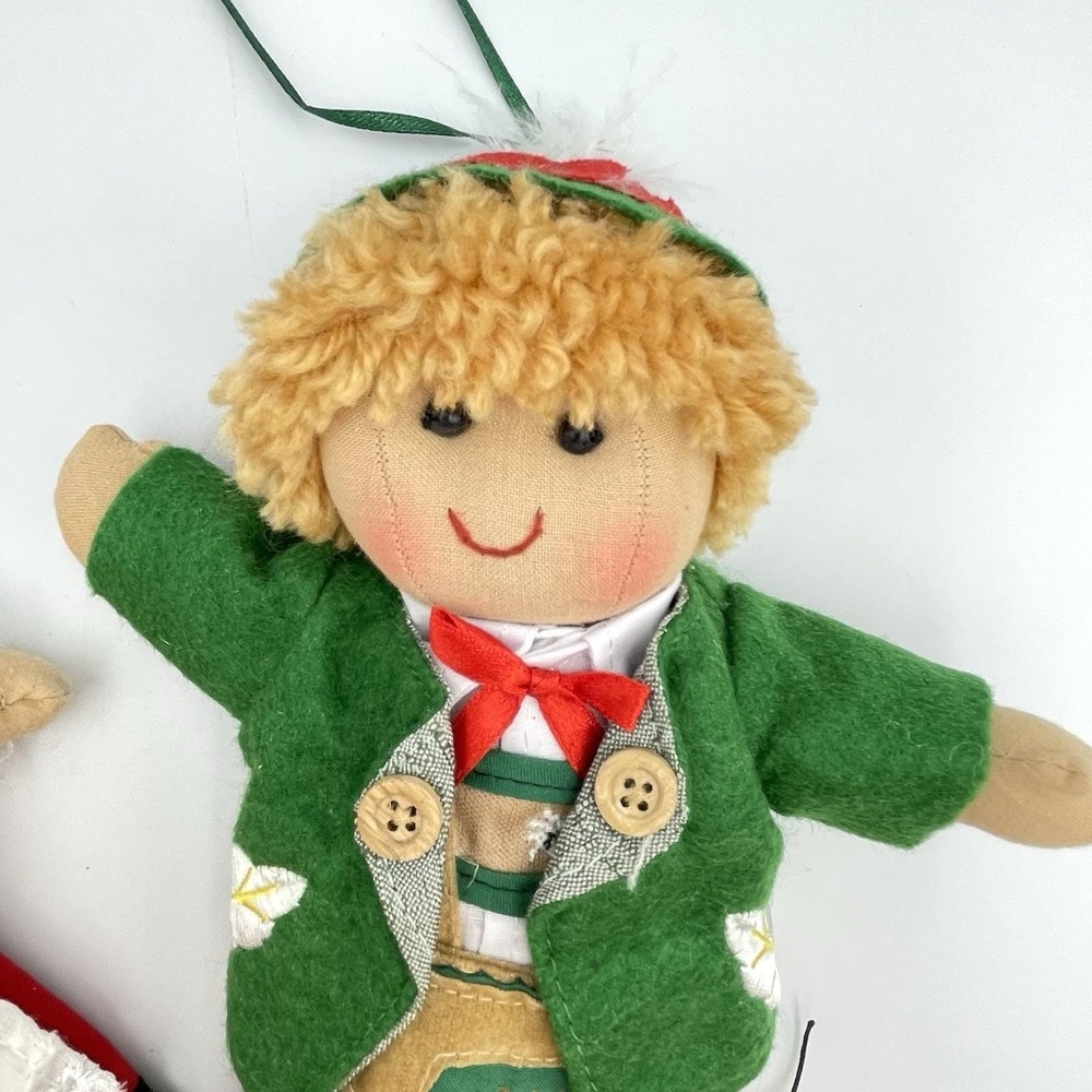 Vintage 1990s German Folk Dolls Set Boy Girl Oberasbach Bavaria Hanging - Picture 4 of 16