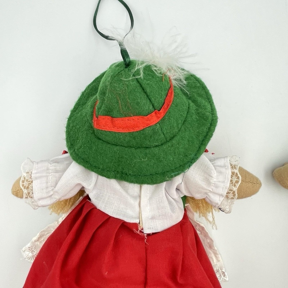 Vintage 1990s German Folk Dolls Set Boy Girl Oberasbach Bavaria Hanging - Picture 7 of 16