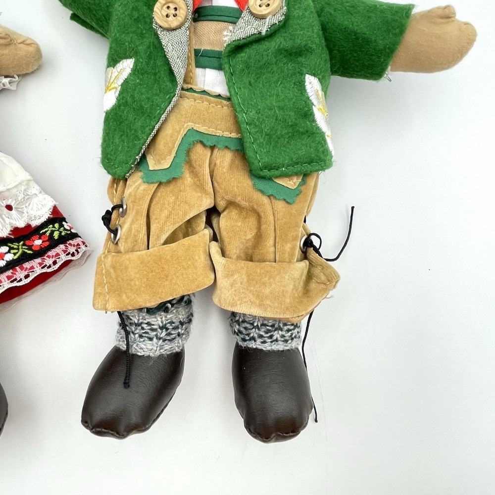 Vintage 1990s German Folk Dolls Set Boy Girl Oberasbach Bavaria Hanging - Picture 5 of 16