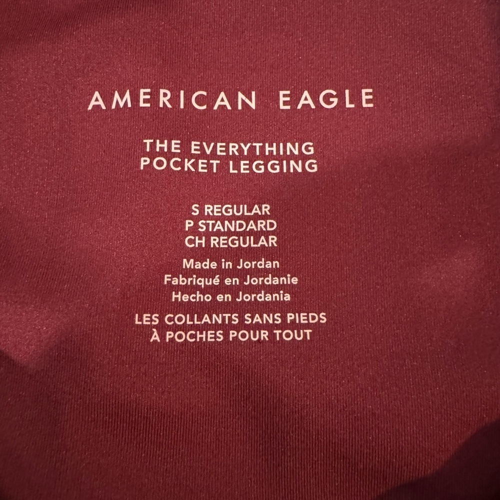 American Eagle The Everything Pocket Leggings Size Small Wine Burgundy - Picture 7 of 9