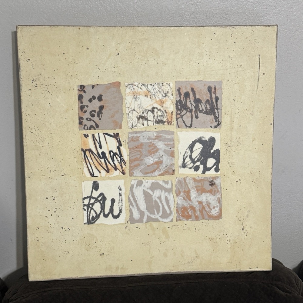 "Rhythms In Sand‎ II" By Paula Boas Signed Mixed Media Artwork On Canvas 18x18"