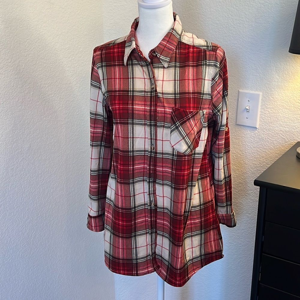 Plaid Eden & Olivia Long Sleeve Shirt - Size Small