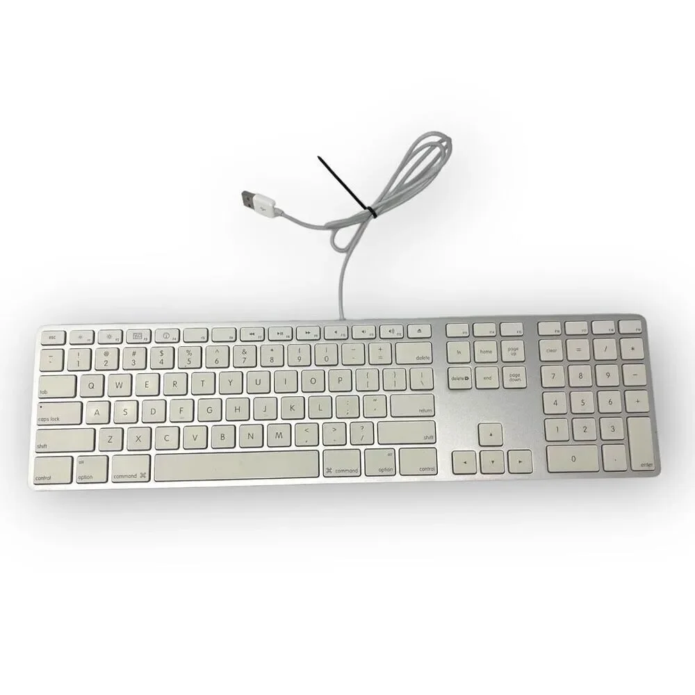 Apple A1243 USB Wired Aluminum Keyboard + Numeric Keypad Slim Used Good - Picture 1 of 8