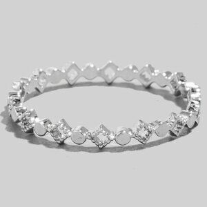 1 LEFT!! WHITE GOLD DIPPED GEOMETRIC BAND RING