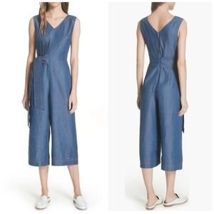 Ted Baker London Color By Numbers Pipere Blue Chambray Tencel Culotte Jumpsuit