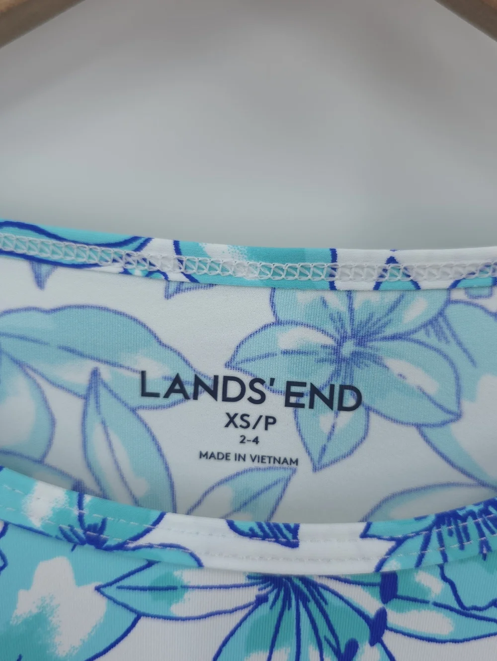 Lands End Swim Tee Rash Guard Upf 50 Long Sleeve Swim Cover-up Beach Pool - Picture 5 of 7