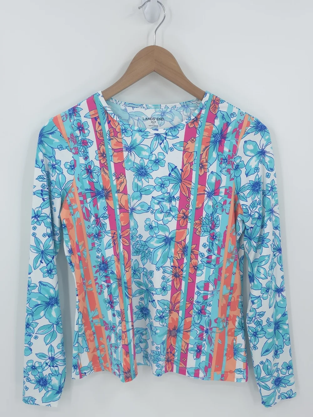 Lands End Swim Tee Rash Guard Upf 50 Long Sleeve Swim Cover-up Beach Pool - Picture 2 of 7