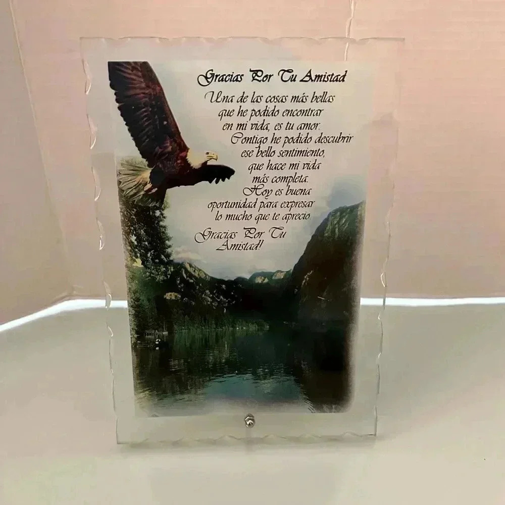 Gracias Por tu Amistad Glass Frame with Message Spanish