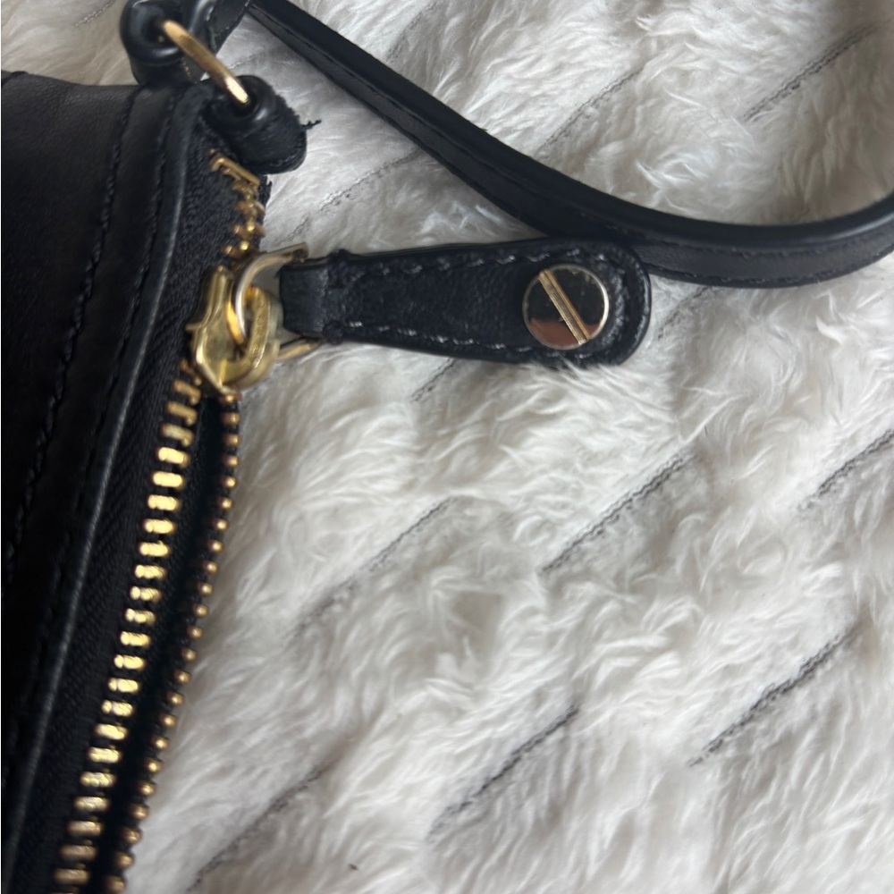 Michael Kors Black Leather Small Crossbody Shoulder Bag Gold Hardware - Picture 5 of 8