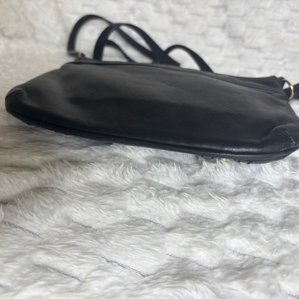 Michael Kors Black Leather Small Crossbody Shoulder Bag Gold Hardware - Picture 6 of 8