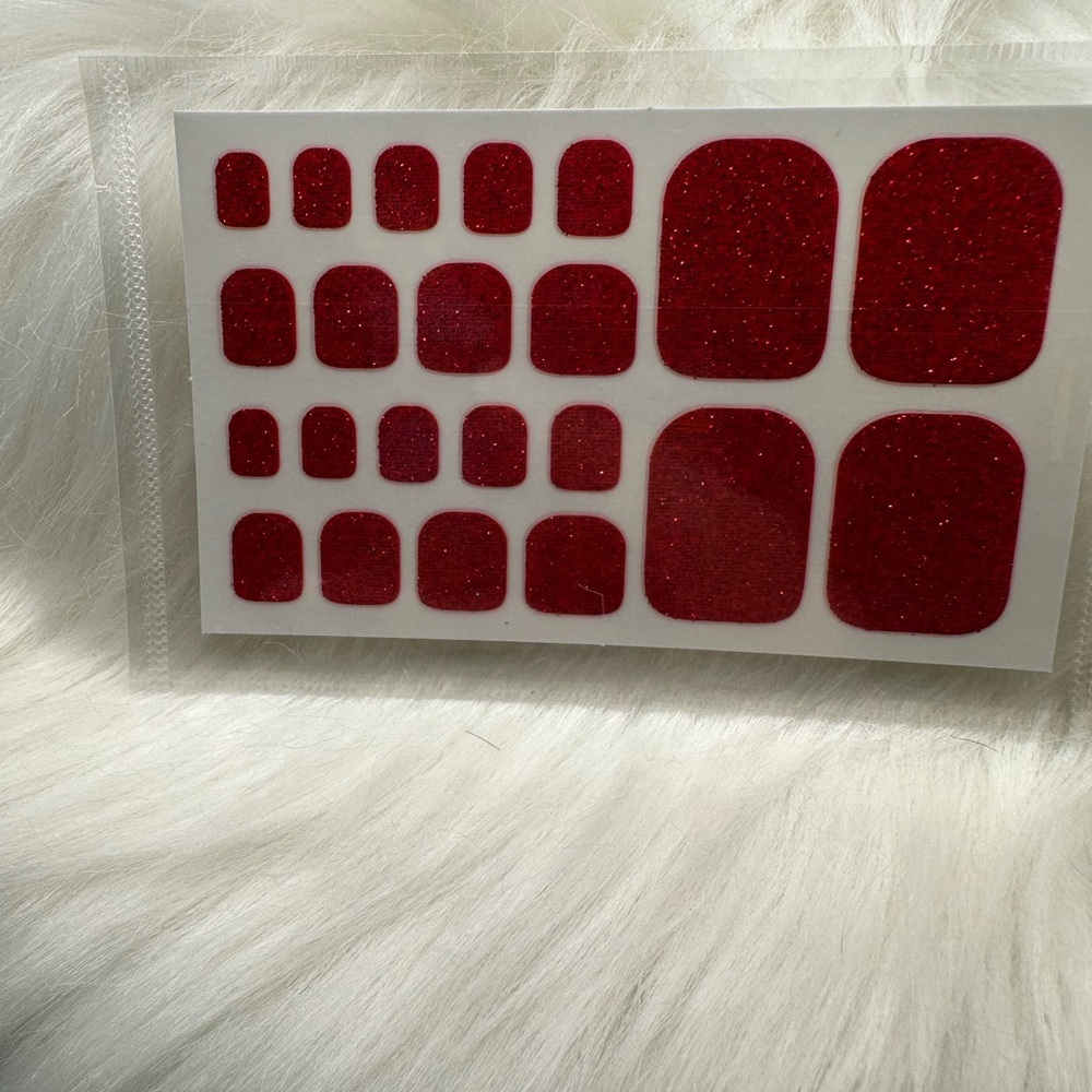 🩷5/$10 Red Glitter Nail Wraps