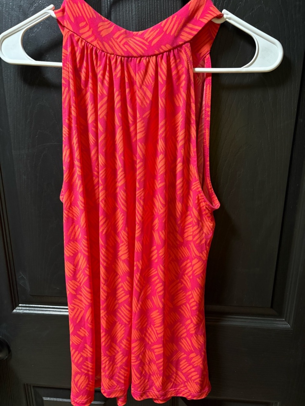 Calvin Klein Pink and Orange Sleeveless Button-Front Tank - Picture 2 of 3