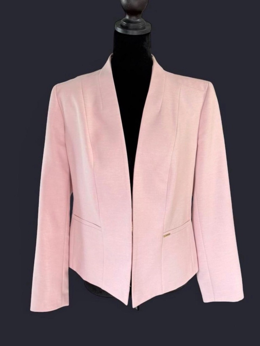 Anne Klein Blush Pink Open Front Blazer Size Small Work Office Chic - Picture 2 of 5