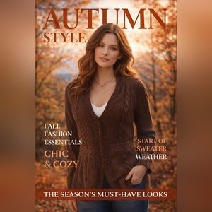 Croft & Barrow Chocolate Brown Cable Knit Cardigan