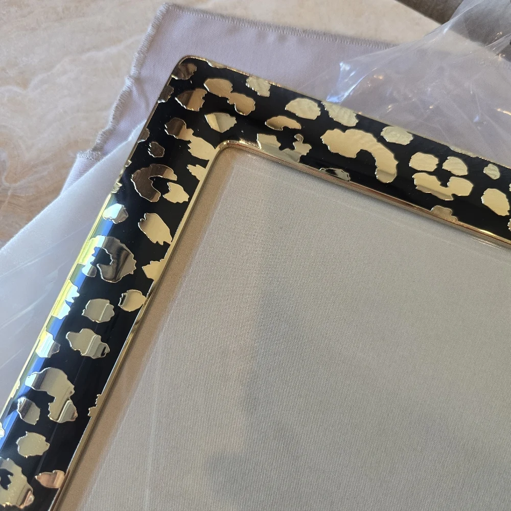 L'Objet Leopard Frame 4x6 Lobjet Leopard Picture Frame 24 Karat Gold Plating - Picture 10 of 16