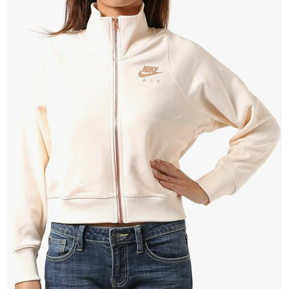 NIKE Women's White/Rose Gold Metallic Air Track Jacket Small 2-8 - Picture 2 of 7