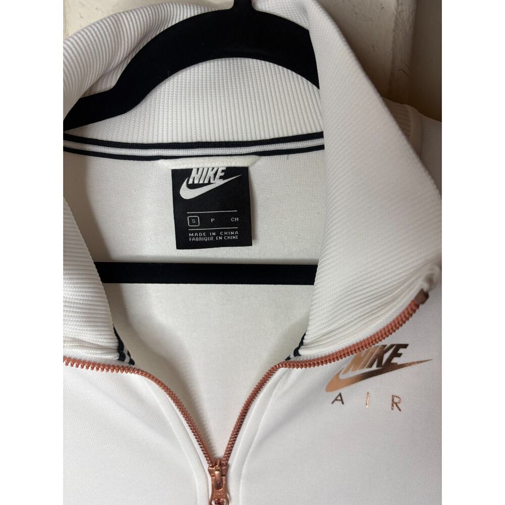 NIKE Women's White/Rose Gold Metallic Air Track Jacket Small 2-8 - Picture 6 of 7