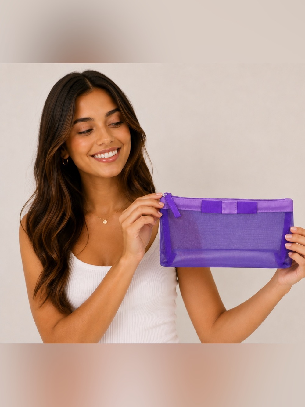 AVON WONDER BEAUTY MAKEUP BAG - PURPLE (NEW WITH TAG)
