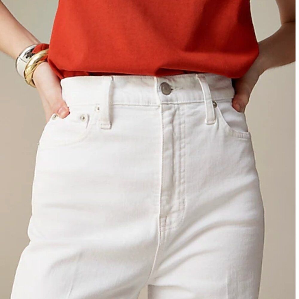 J Crew Wide leg white denim trousers NWT - Picture 2 of 16