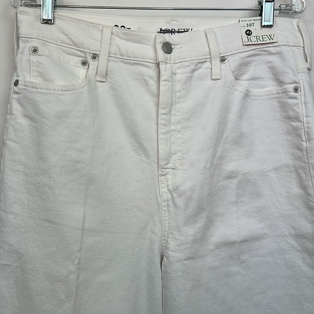 J Crew Wide leg white denim trousers NWT - Picture 10 of 16
