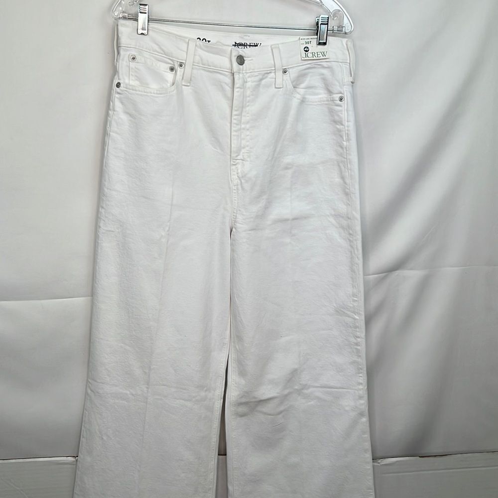 J Crew Wide leg white denim trousers NWT - Picture 7 of 16
