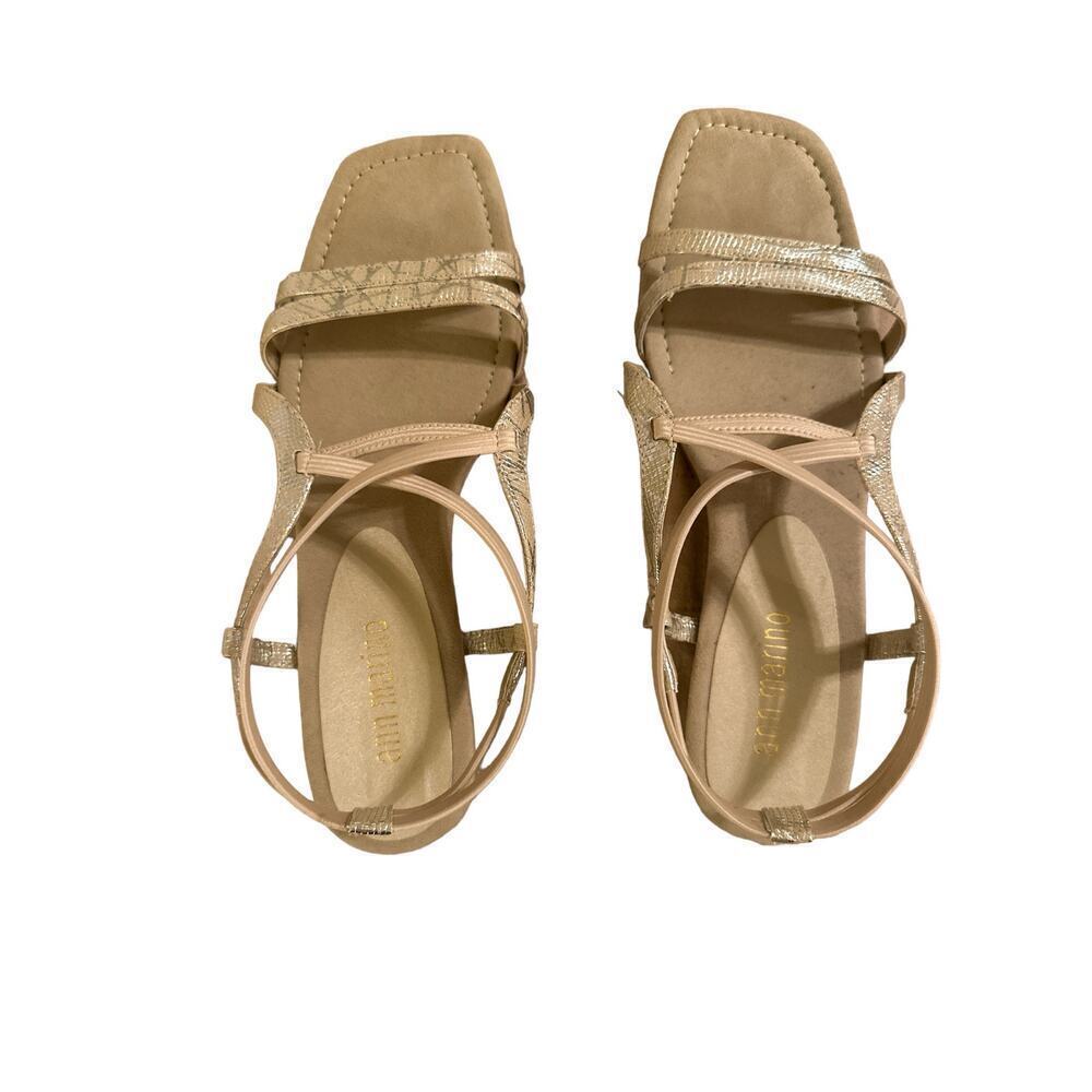 Ann Marino Strappy Metallic Sandal - Picture 5 of 6