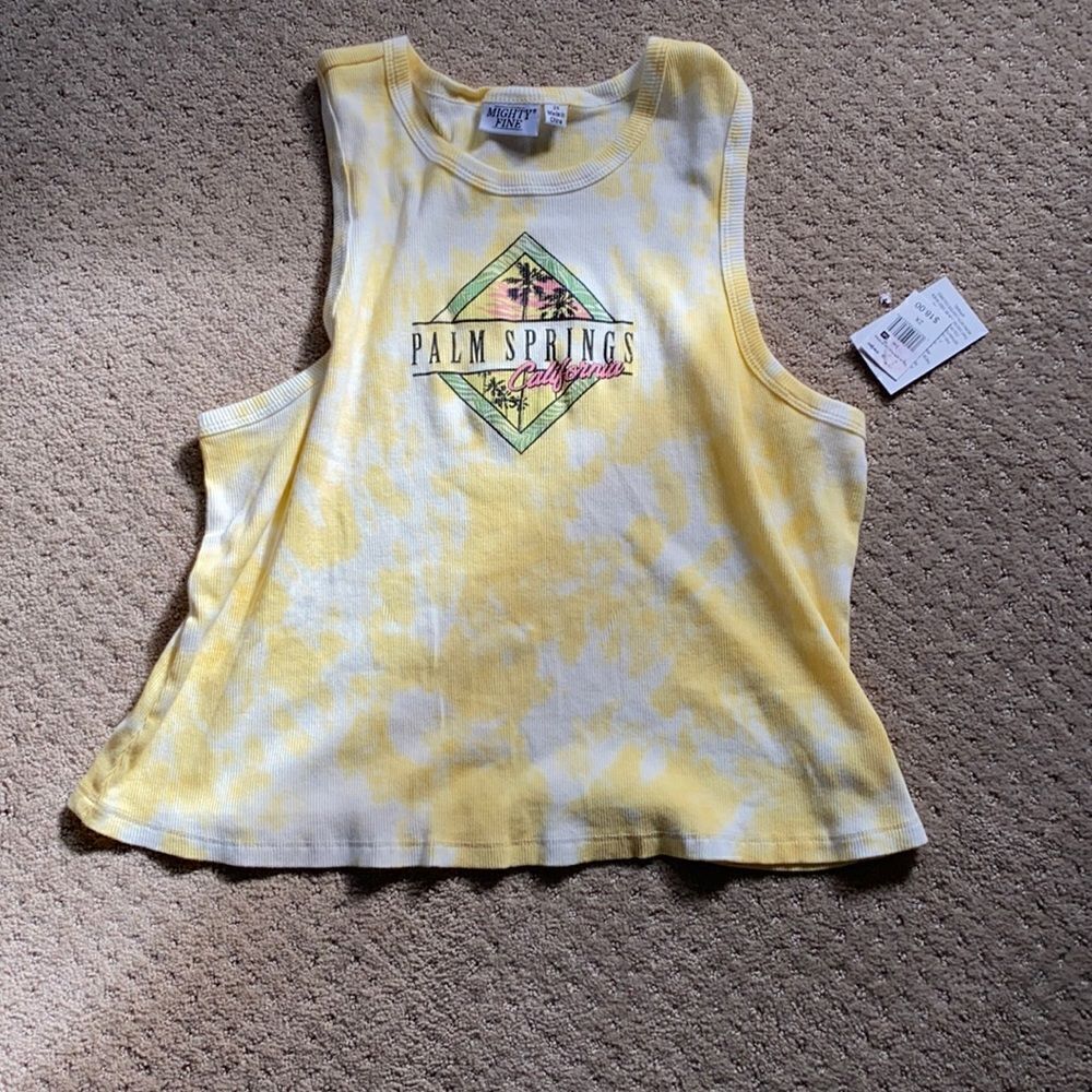 Mighty Fine Palm Springs Tank Top – Yellow Tie‑Dye – NWT – Size 2X