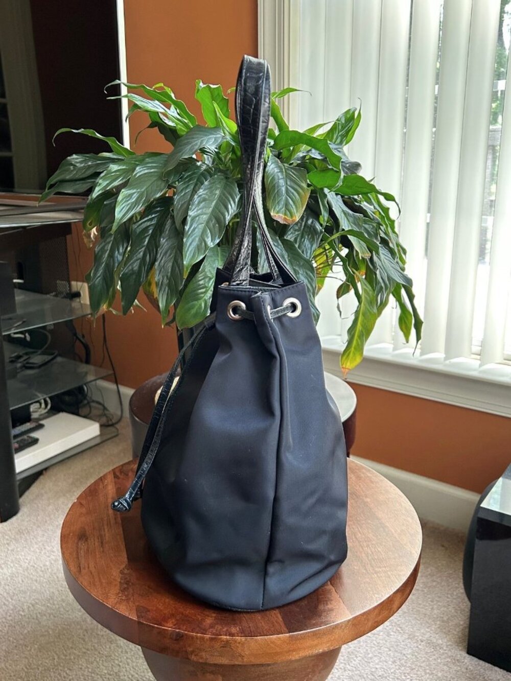 VERSACE Nylon Bucket Bag Black - Picture 6 of 9
