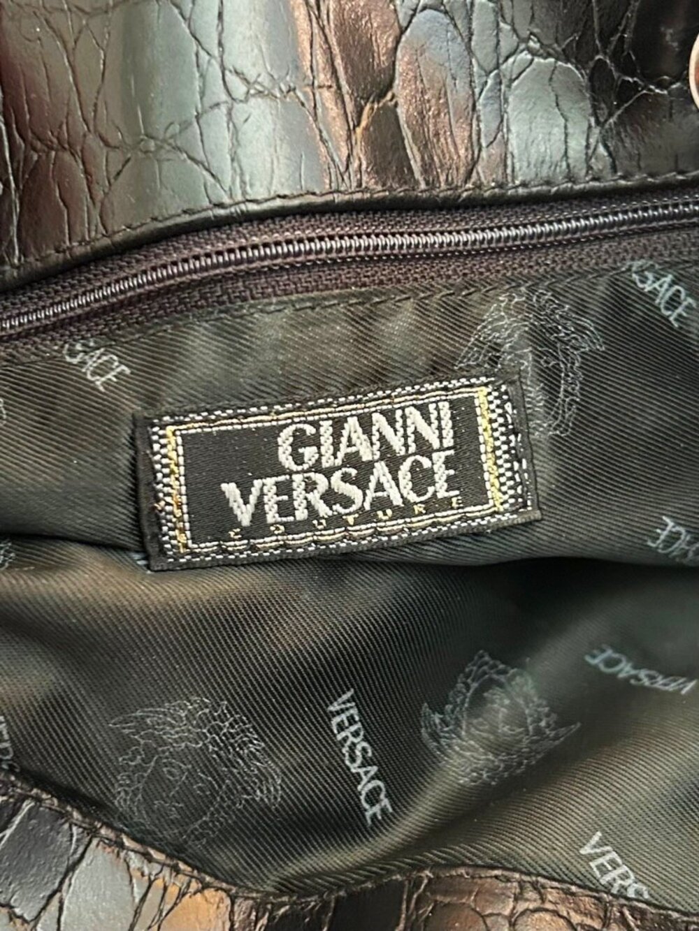 VERSACE Nylon Bucket Bag Black - Picture 4 of 9