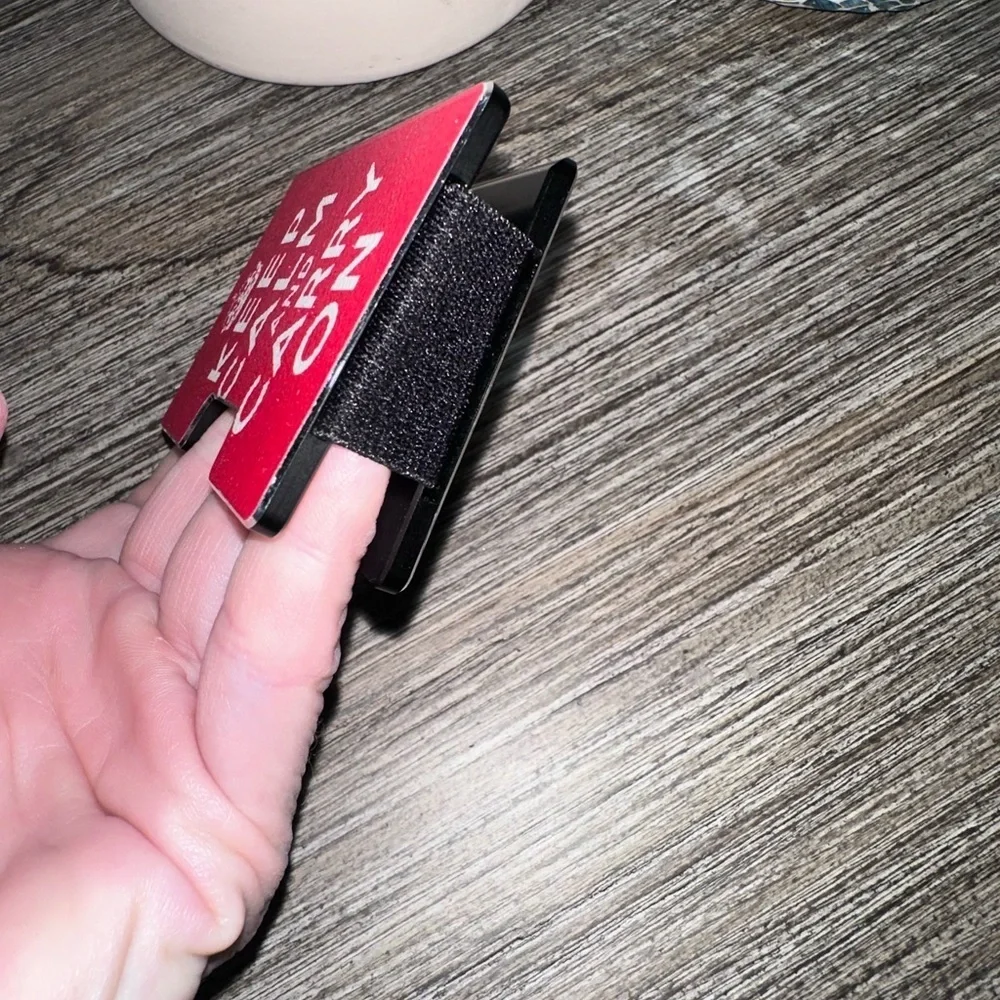 Red and White Keep Calm Minimalist Wallet - Picture 6 of 7