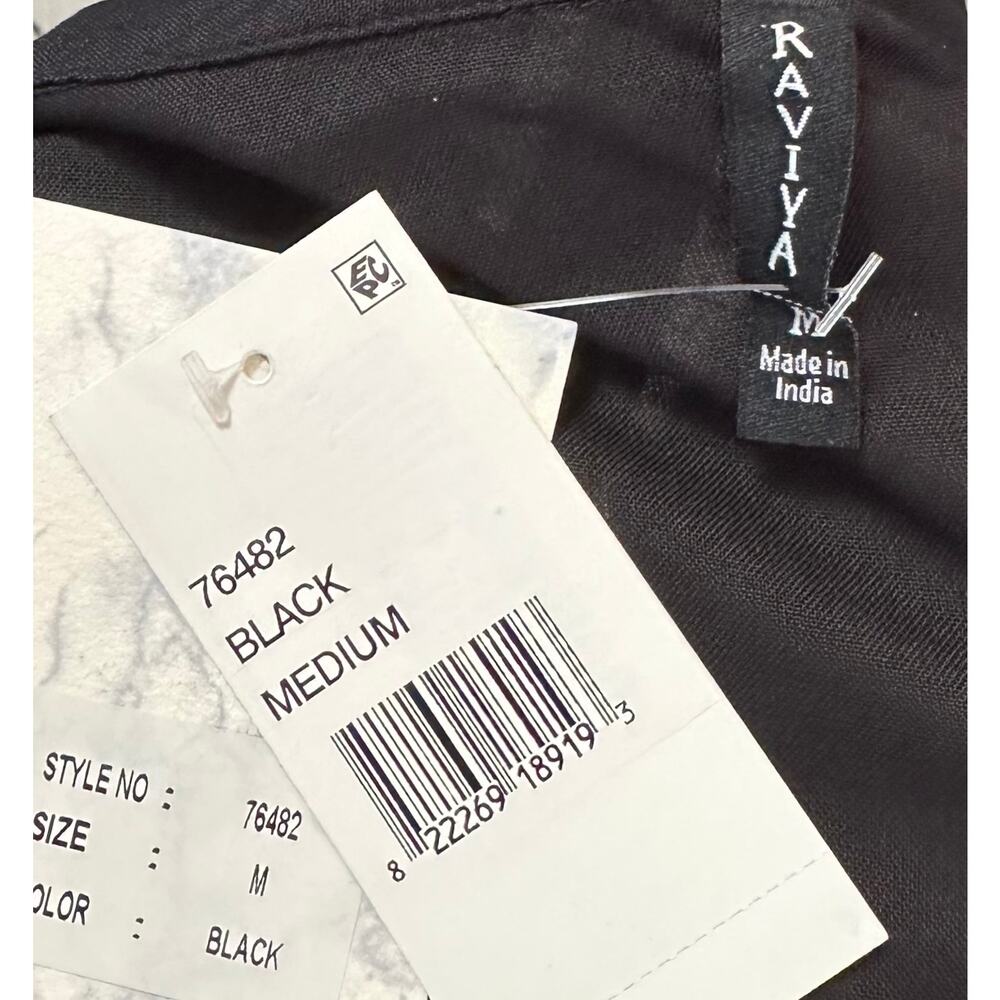 2/$30 NWT Raviya Lace-Inset Dress Cover-Up Black Button Front Swimwear Size M - Picture 8 of 10