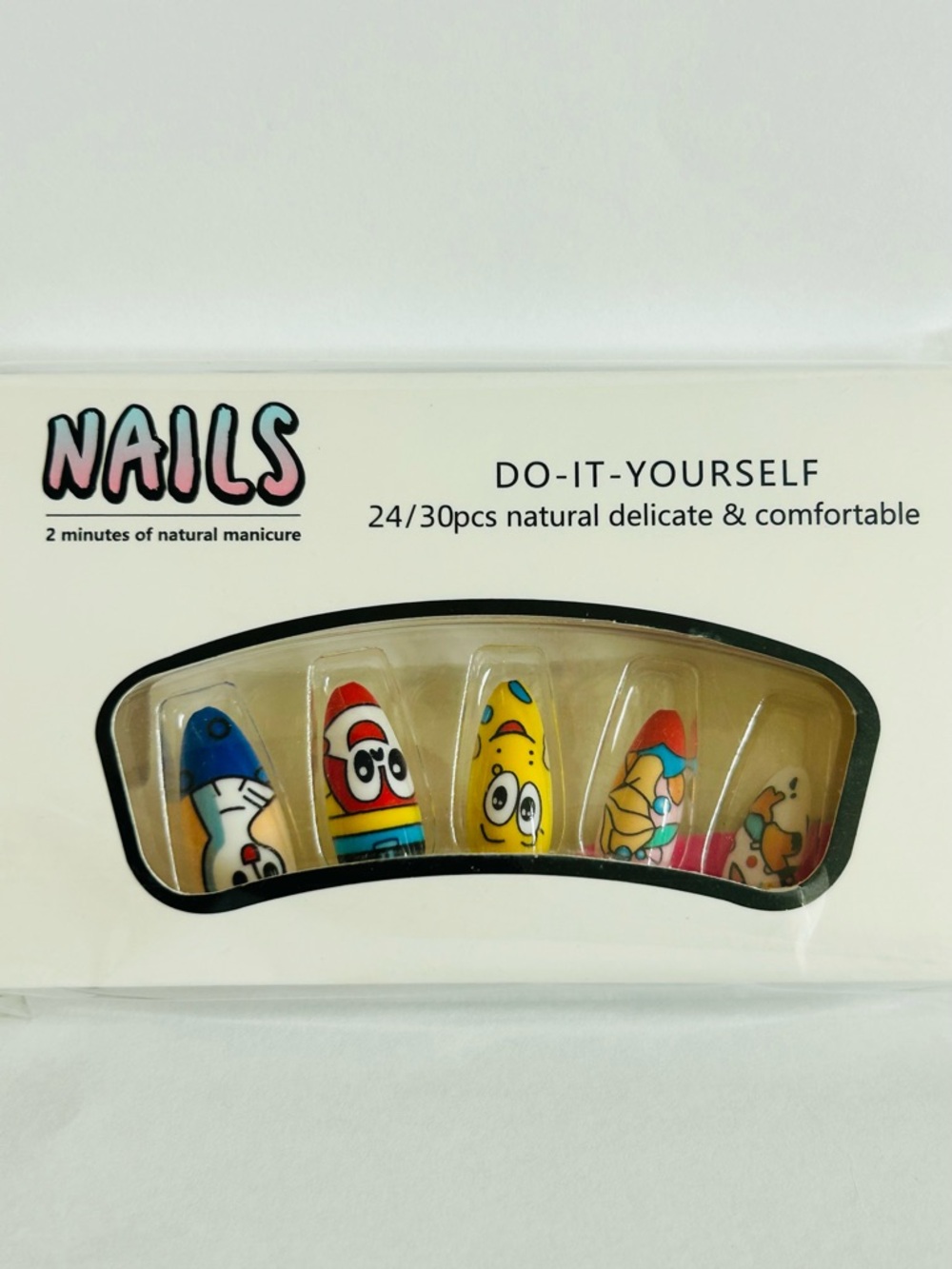 Colorful Cartoon Press-On Nails - Multicolor